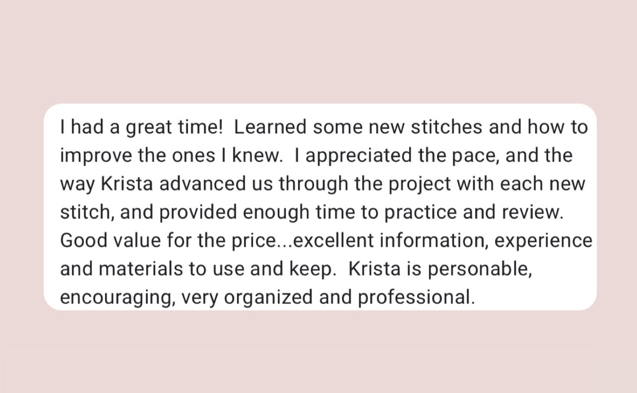 Embroidery 101 Workshop June 28, 2025