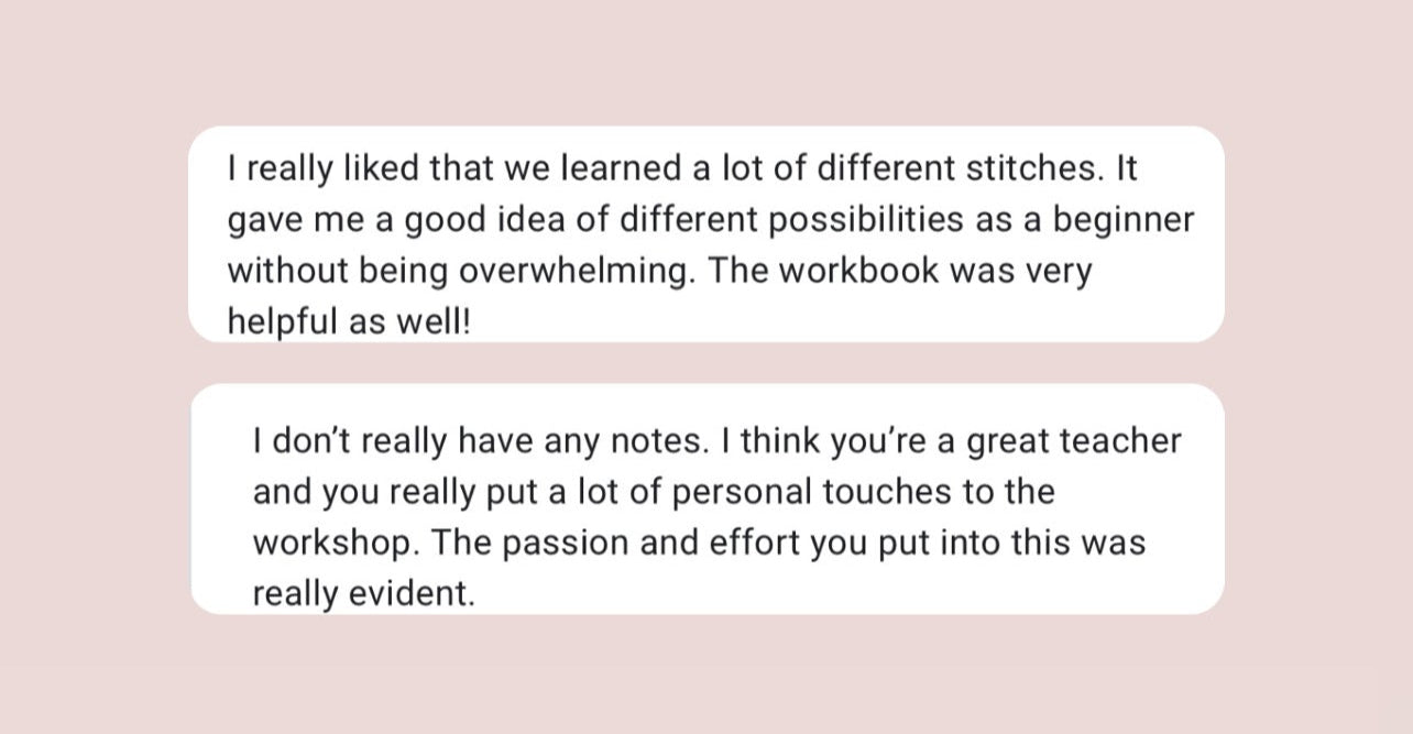 Embroidery 101 Workshop June 28, 2025