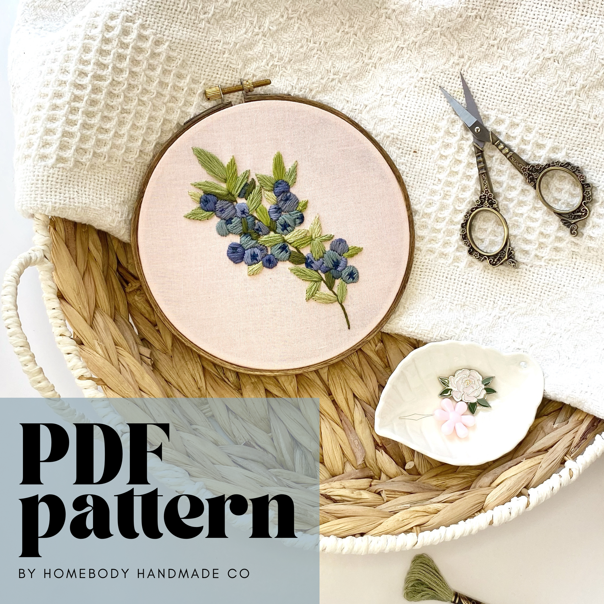 Floral Heart Embroidery PDF Pattern – Creative Allure