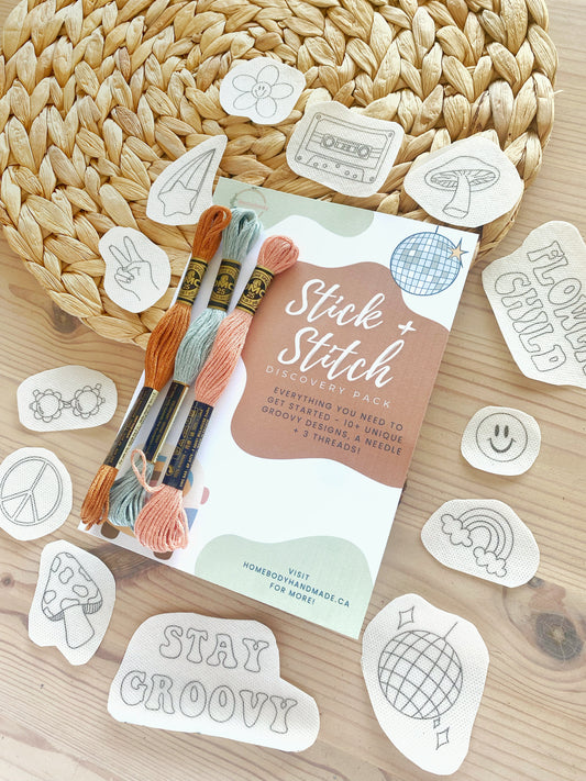 Stick and Stitch Pack | Groovy Girl | DIY Embroidery Discovery Bundle
