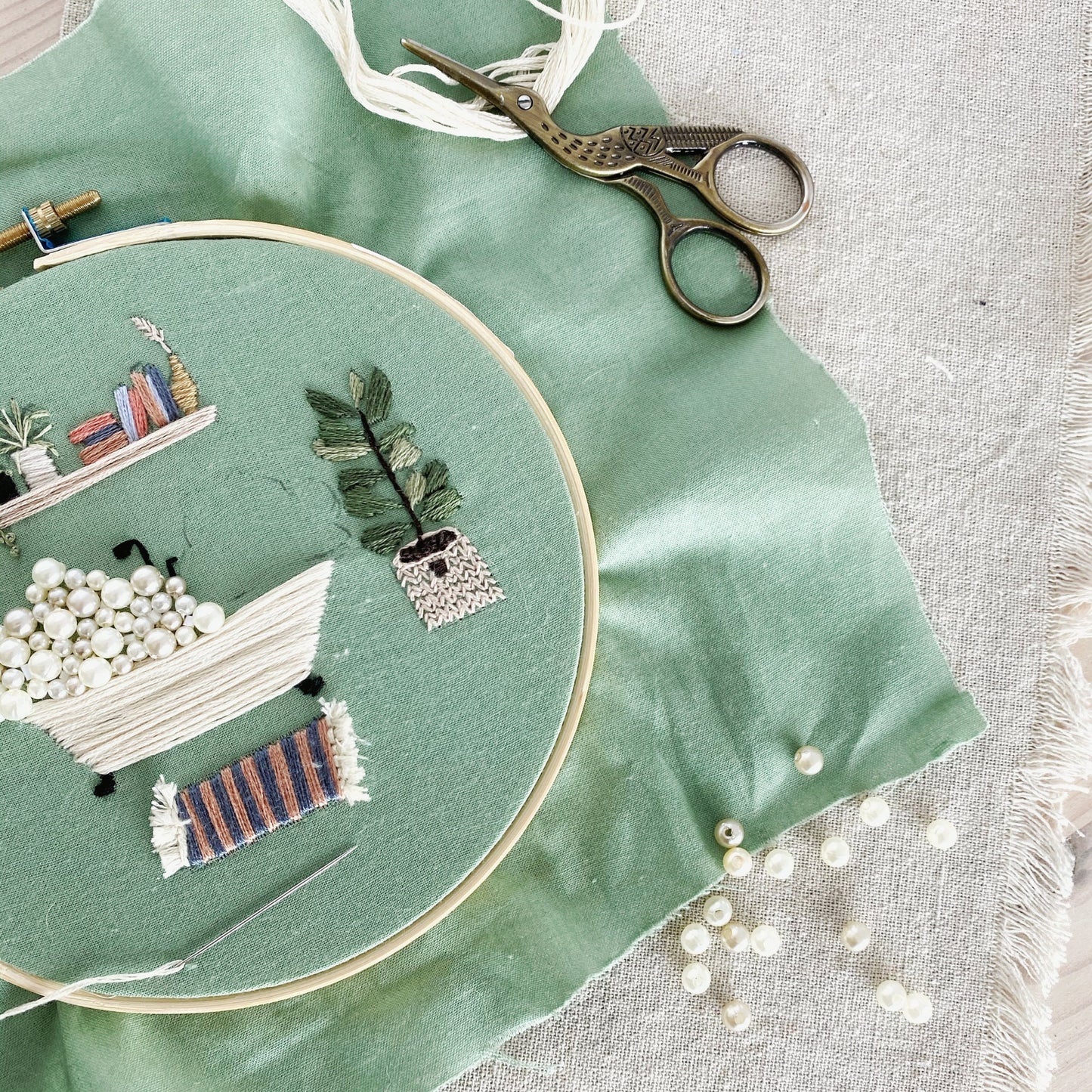 Beaded Bubble Bath Embroidery Pattern Instant Download PDF