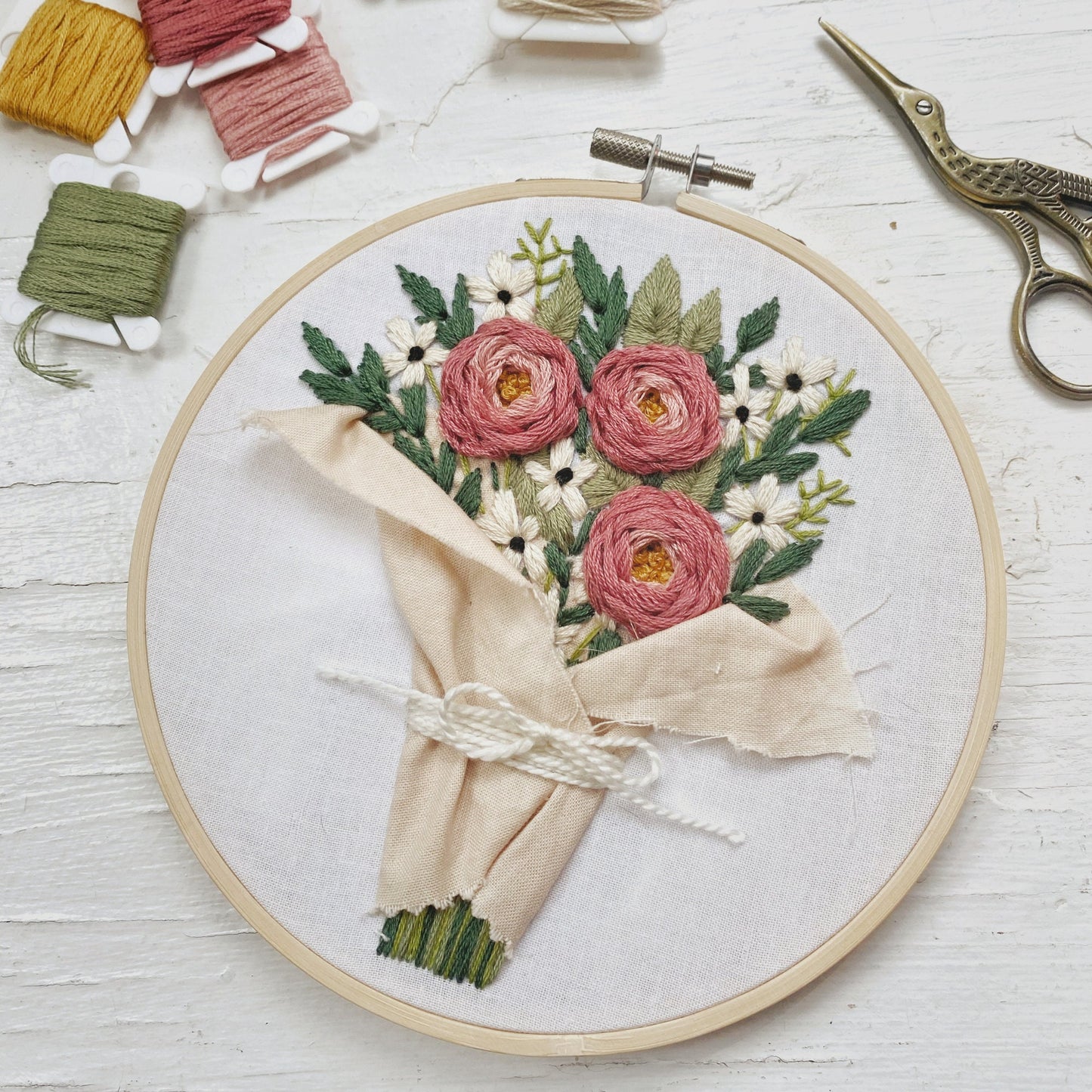 Farmers Market Flowers Embroidery Pattern PDF Instant Download