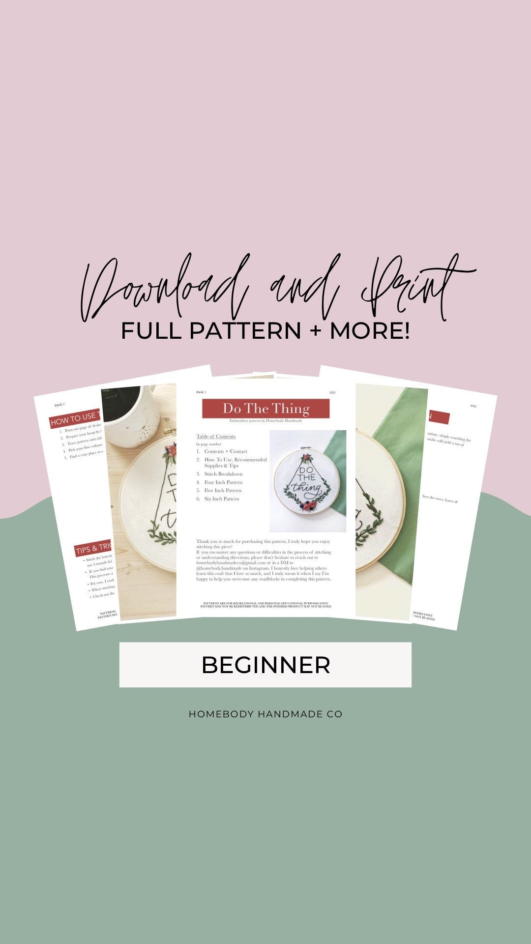 Embroidery Pattern | PDF Instant Download| Motivational Workspace or Home Office Decor, Hand Embroidery, Hobby, DIY