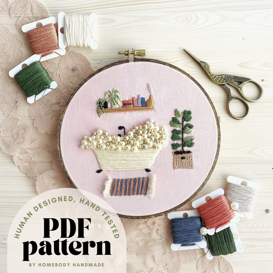 Beaded Bubble Bath Embroidery Pattern Instant Download PDF
