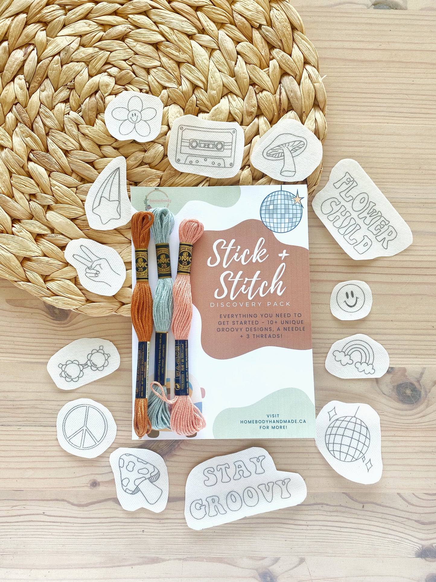 Stick and Stitch Pack | Groovy Girl | DIY Embroidery Discovery Bundle