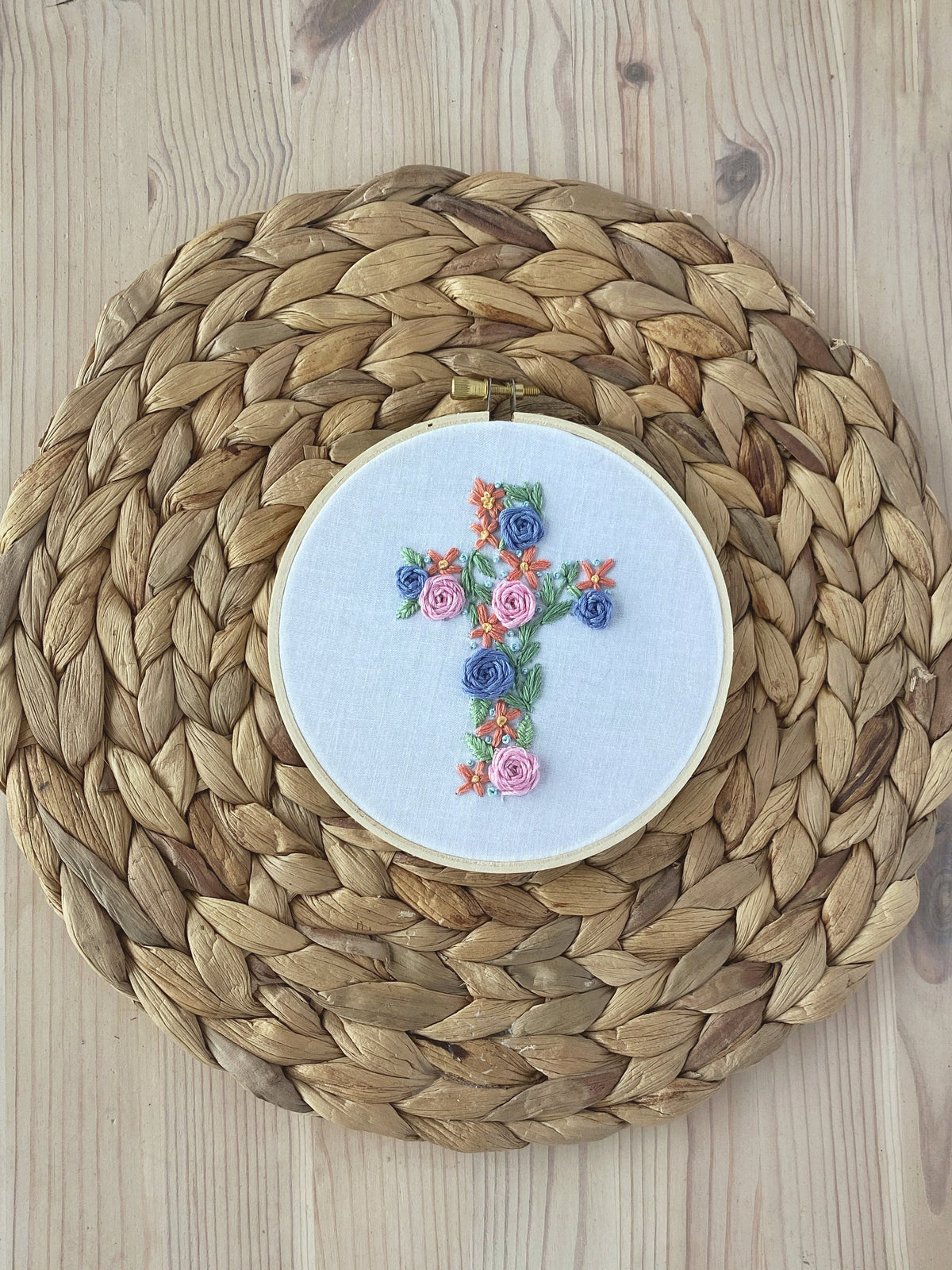 Embroidery Pattern || Floral Cross || Christian Hand Embroidery ...