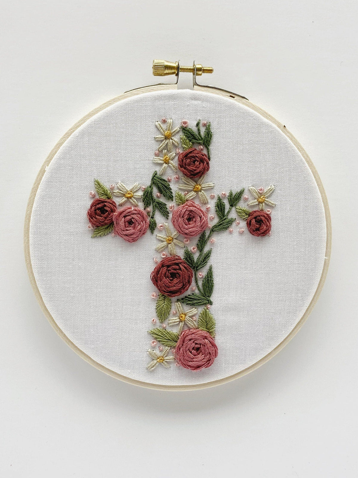 Embroded Cross Embroidery Pattern || Floral Cross || Christian Hand Embroidery ...