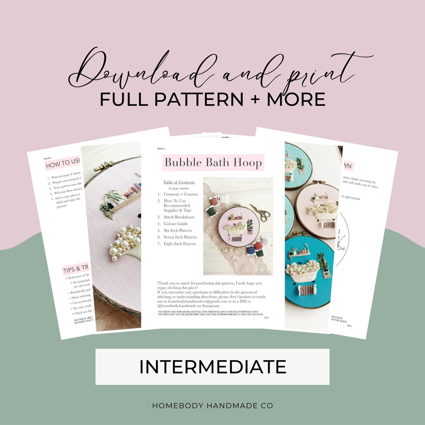 Beaded Bubble Bath Embroidery Pattern Instant Download PDF