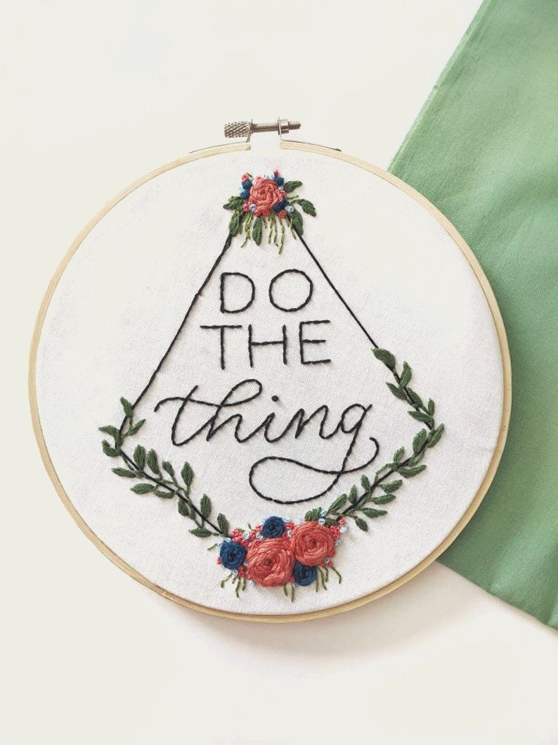 Embroidery Pattern | PDF Instant Download| Motivational Workspace or Home Office Decor, Hand Embroidery, Hobby, DIY
